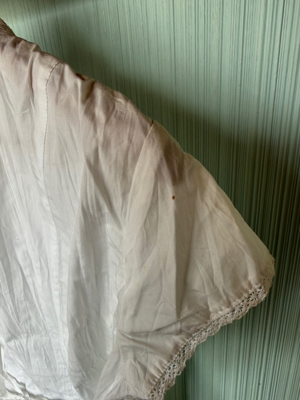 Vintage 80s 90s Cottagecore Milkmaid Coquette White Lace-Trim Button Up Blouse - Picture 4 of 15